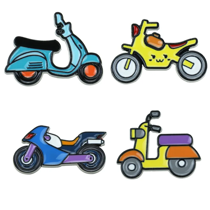 New Creative Punk Motorcycle Series Badge Student Cute brooch Clothing Cartoon Alloy Dropping Oil brooch