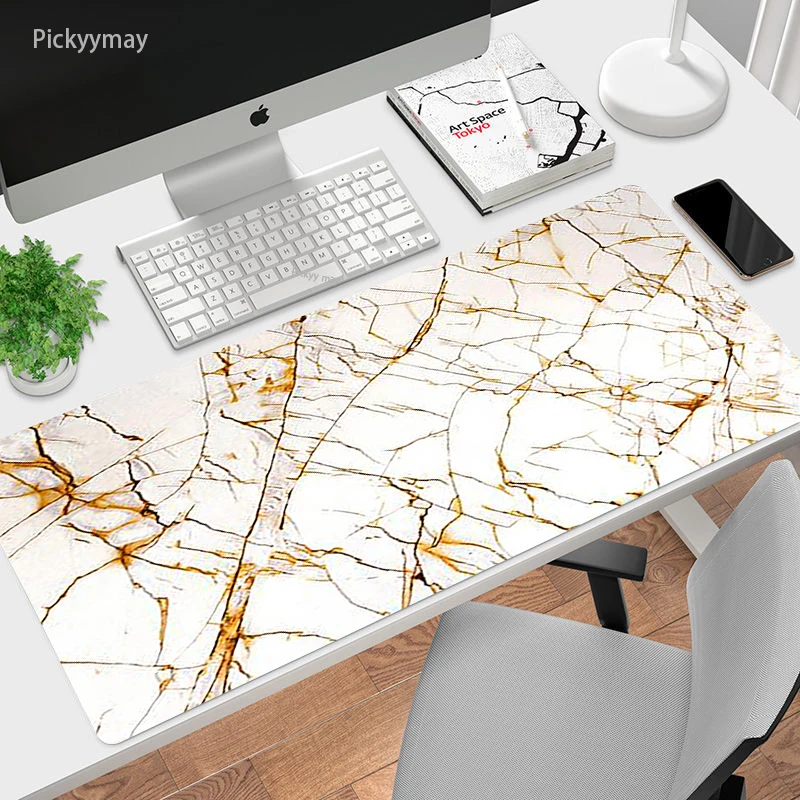 Marble Pattern Gaming Mouse Pad Rubber GamerTable Computer Large Mousepad Mause Mat XXL Keyboard Desk Mats Locking Edge 90x40