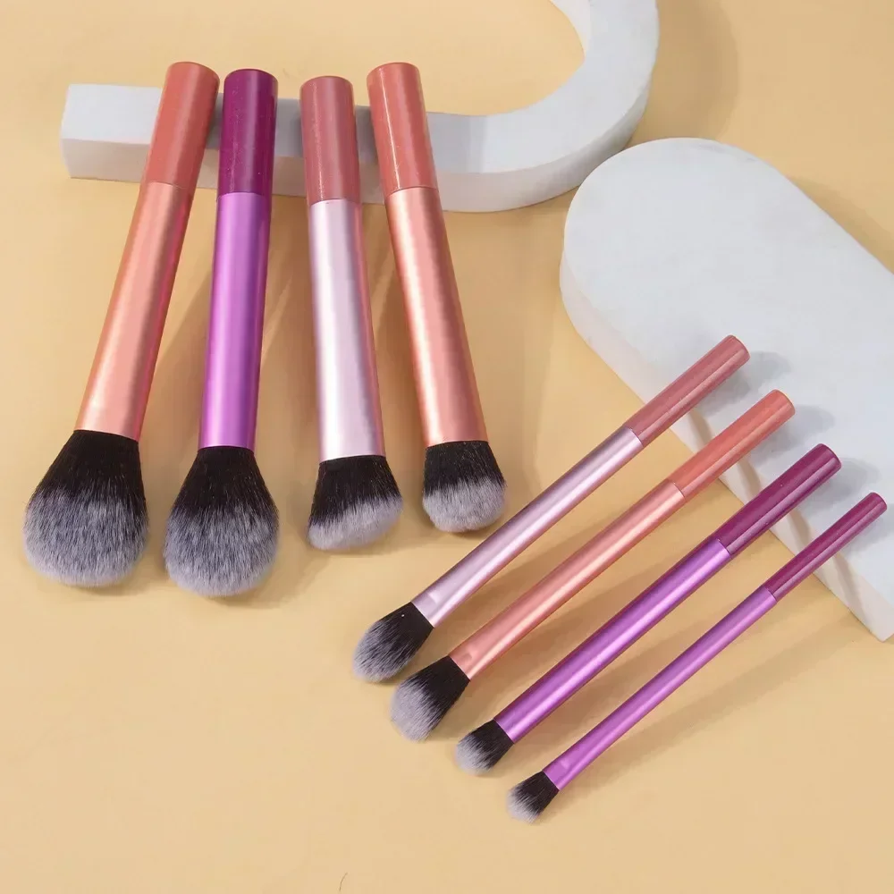 8pcs Soft Synthetic Hair Makeup Brush Kit - Foundation Blush Eyeshadow Cosmetic Tools for Perfect Application