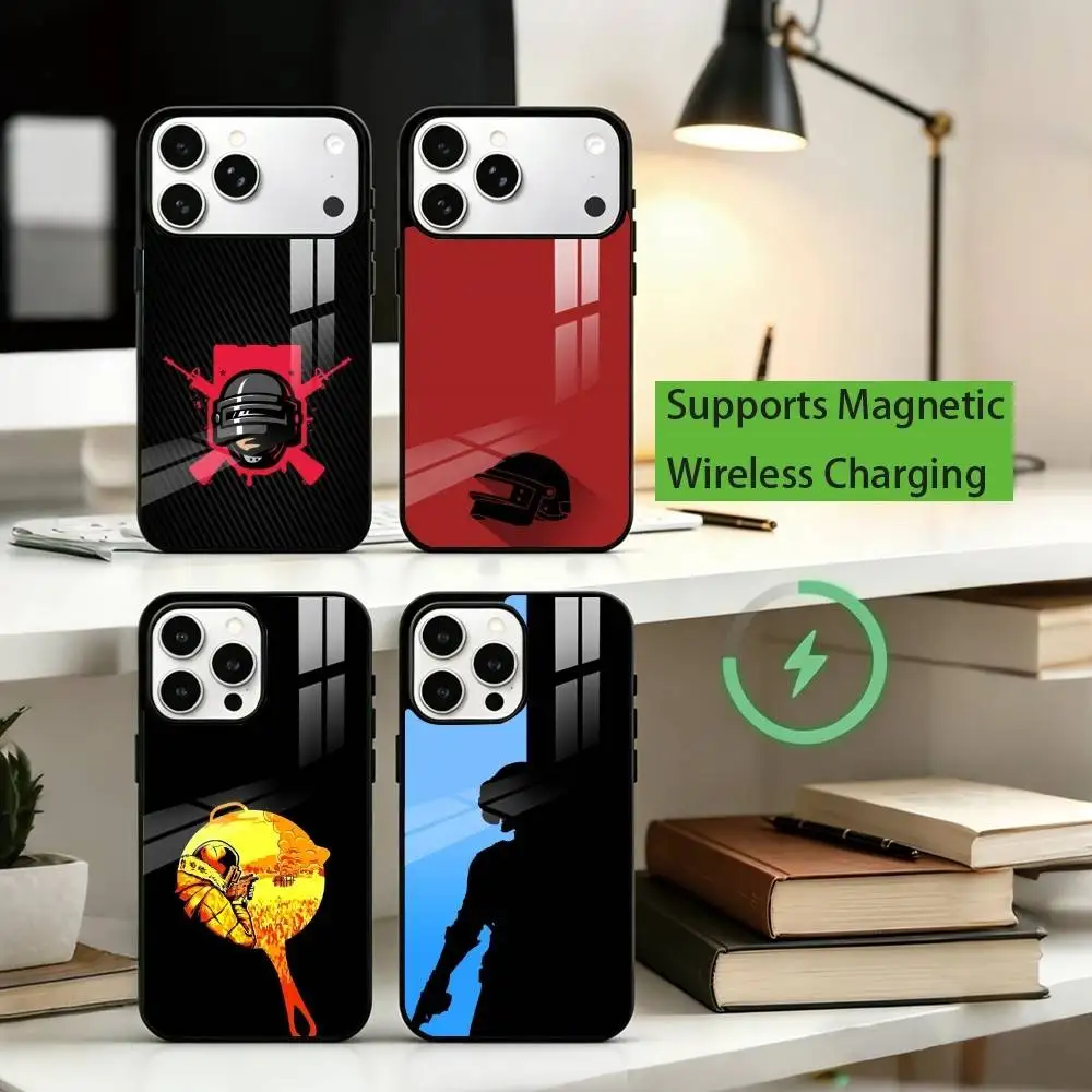 

S-Shooting game P-PUBG Phone Case For iPhone17,16,15,14,13,12,11 Plus,Pro Compatible with magnetic wireless charging