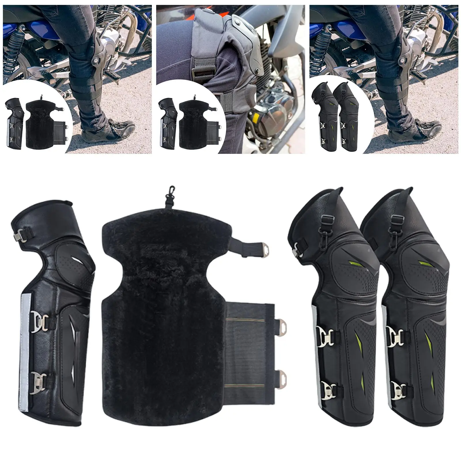 

Motorcycle Knee Shin Guards Protective Gear High Performance Impact Resistant for Adults for Fishing Skiing Road Cycling