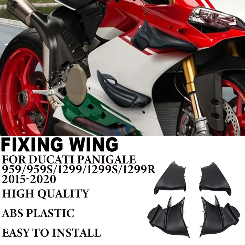 

Suitable for DUCATI Panigale 959 959S 1299 1299S 1299R 2015-2020 motorcycle side wing aileron fixed wing air deflector kit