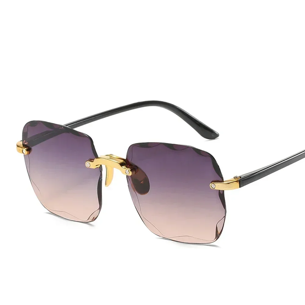 Hot Sale Women's Rimless Gradient Sunglasses with Fashionable Design