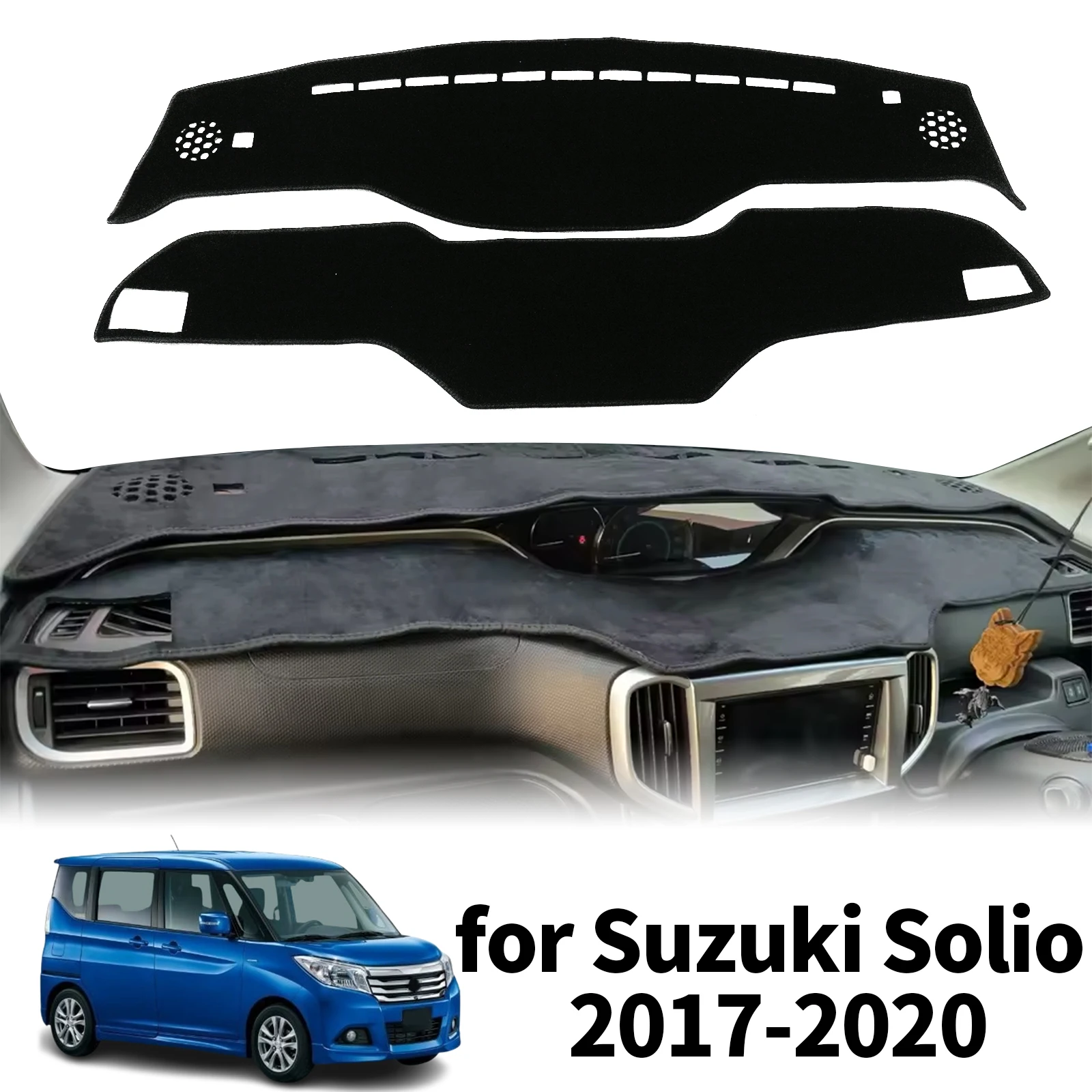 

fit for Suzuki Solio 2017 2018 2019 2020 RHD Car Dashmat Dashboard Cover Pad Protective Carpet DashMat Sunshade Accessories