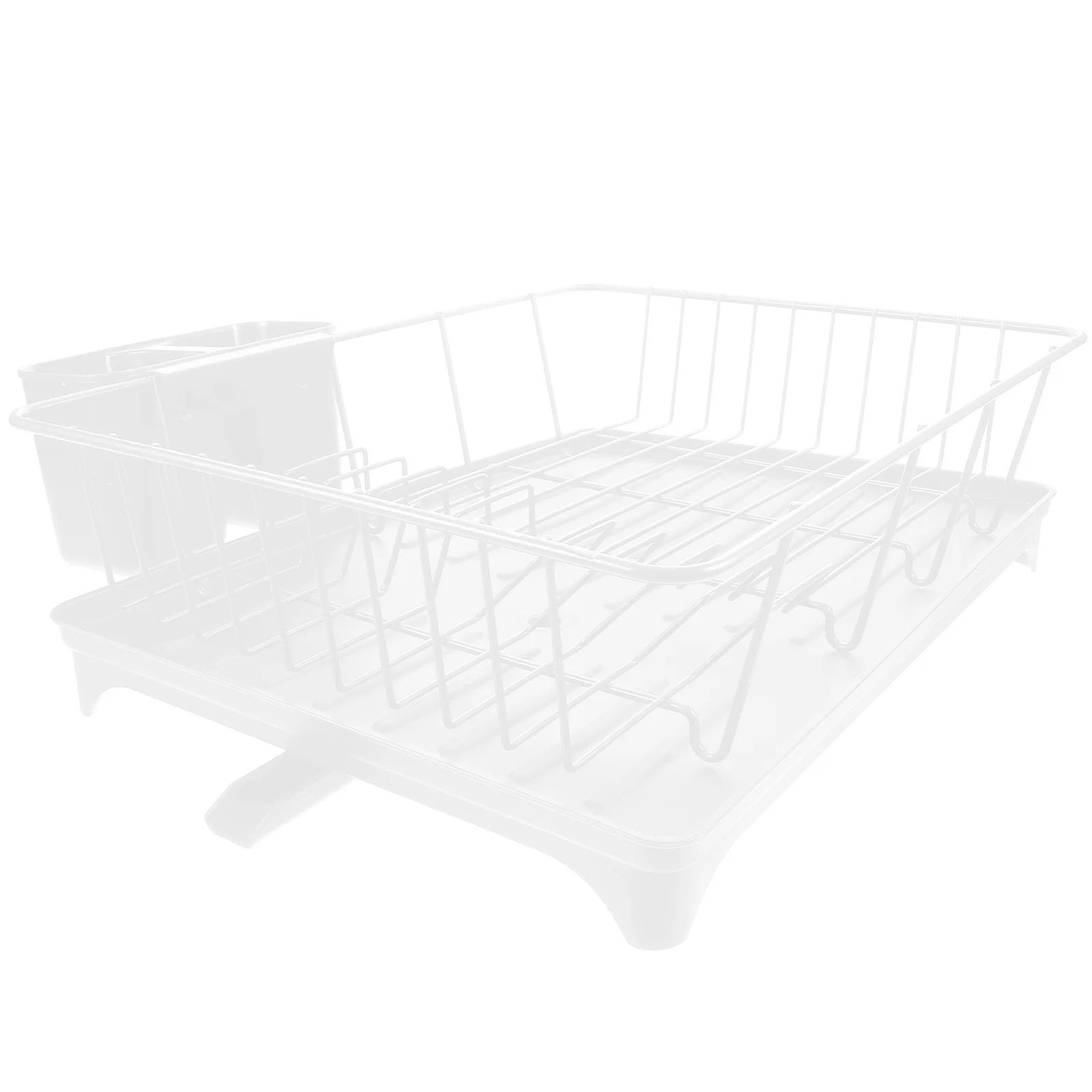 

Kitchen Dish Drying Rack Large Capacity Metal Dish Drainer Space Saving with Cutlery Holder Drainer for Kitchen Sink