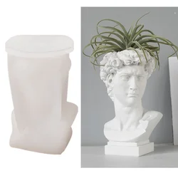 David Statue Flower Vase Clay Silicone Mold DIY Handmade Human Sculpture Flower Pot Concrete Cement Resin Molds Making Mould