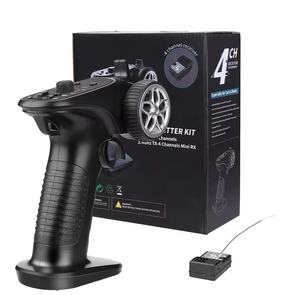 RC 2,4 GHz TX-4 Afstandsbediening 4CH Digitale Radiozender met Ontvanger voor 1/8 1/10 RC Auto Boot Tank Crawler SCX10