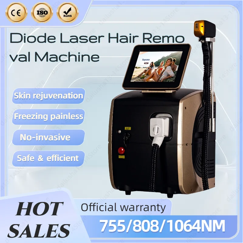 

Painless 808nm Diode Laser Hair Removal Machine 3000w High Power Ice Platinum 3 Wavelength For Salon or Home Use