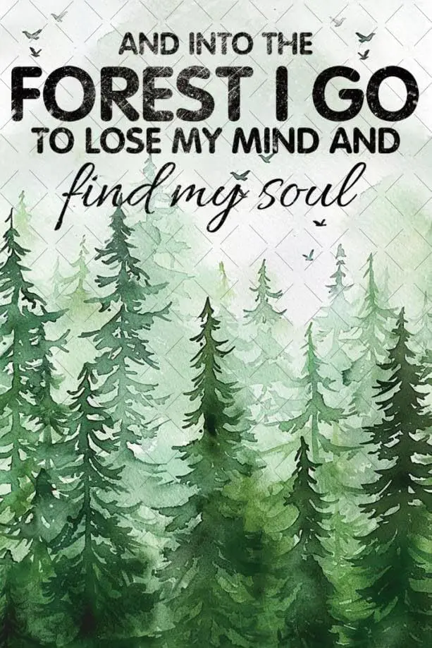 Forest Sign And Into The I Go To Lose My Mind Find Metal Tin Rustic Quotes Decor For Home