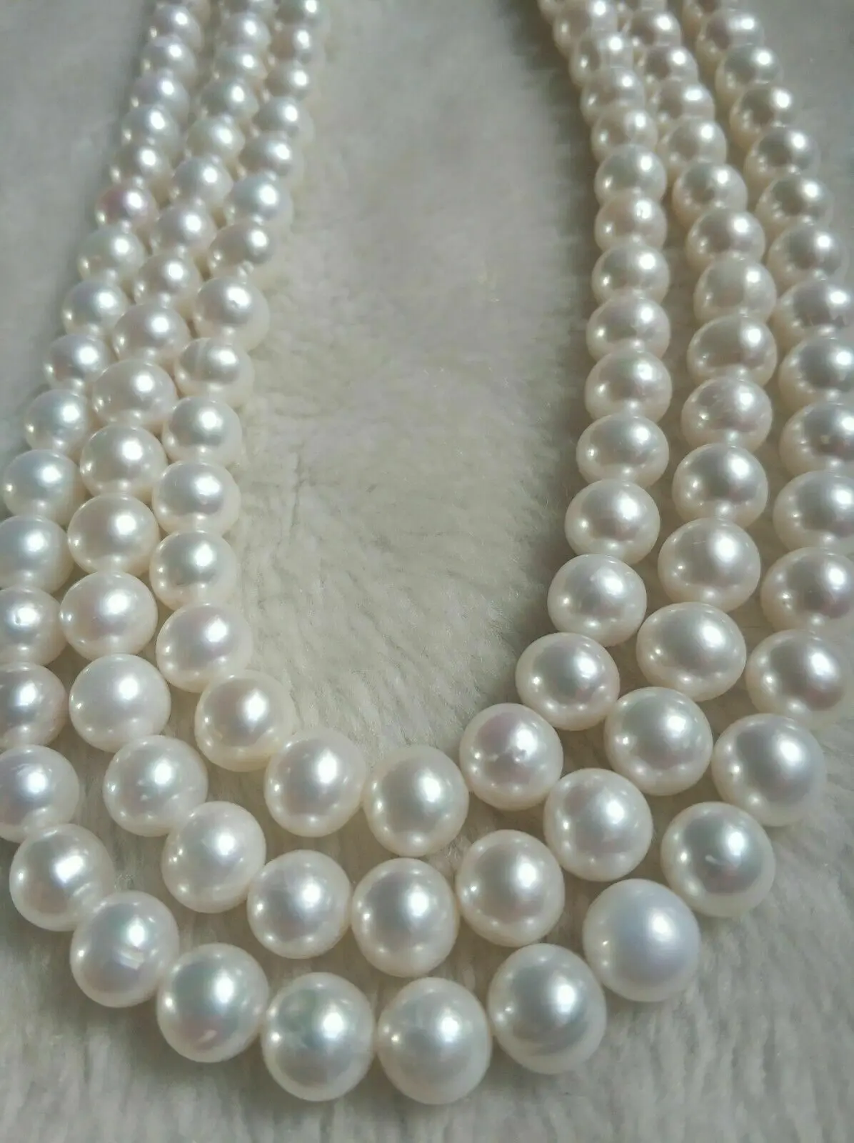 

50 inch Gorgeous AAA 9-10mm round south sea white pearl necklace 14K Gold Clasp fine jewelryJewelry Making