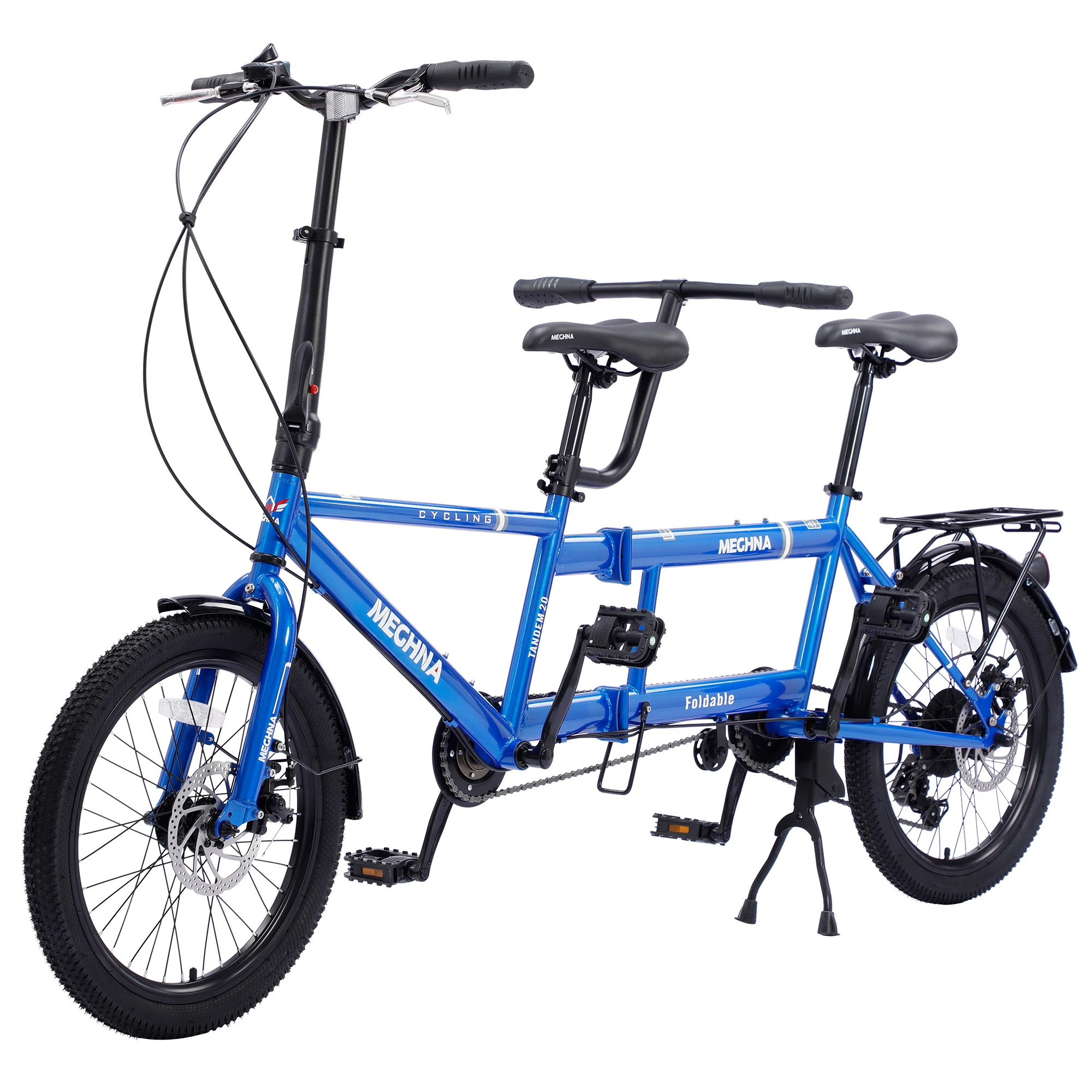 

ZUKKA Tandem Bike 20 inch Folding City Tandem Bicycle Foldable Tandem Adult Beach Cruise Cycling