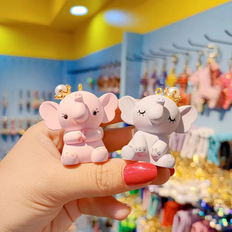 Desenhos animados elefante resina boneca chaveiro, Chaveiro saco da namorada, pingente de telefone móvel, charme móvel, presente namorada