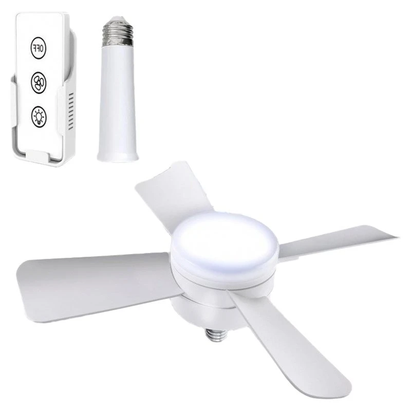 A63M-Replacement Ceiling Fan Socket Fan Light With Remote Control, Portable& Easy To Install For Bedroom, Kitchen Living Room