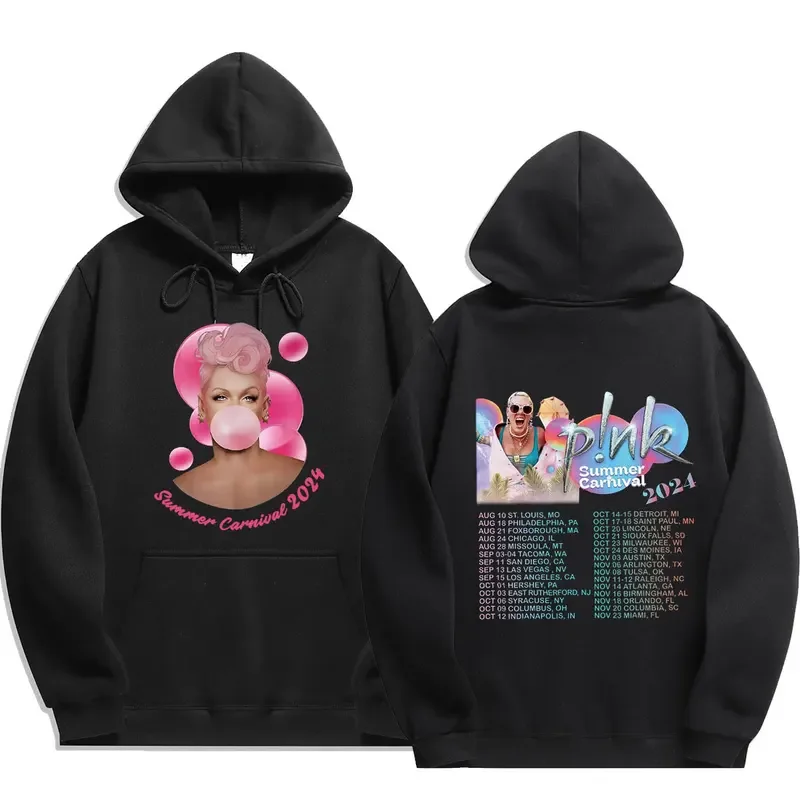 

Hot P!nk Pink Singer Summer Carnival 2024 Tour New 2024 print Hoodie Long Sleeve Streetwear Men Women Hooded Sweatshirt Clothes