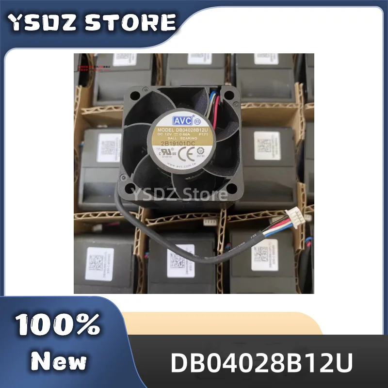 New Original Fan For AVC DB04028B12U 4028 12V 0.66A 4cm 4-wire PWM Server Fan Cooling Fan 40x40x28mm in stock Fast Shipping
