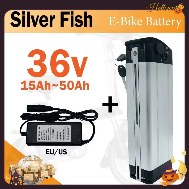 New best-selling 36v 15ah 30ah 40ah 50ah lithium battery Silver Fish battery 500w lithium-ion electric bicycle 36v18650 battery