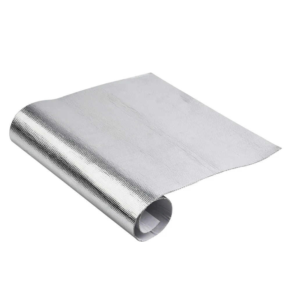 1pcs 25*50cm Car Heat Shield Insulation Hood Sound Deadener Protective Film Mat For Shielding Exhaust, Bonnet, Tank, Engine Comp