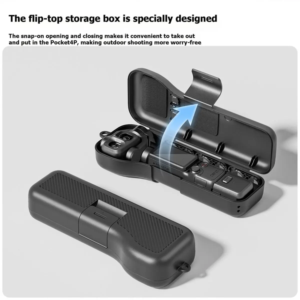 11·11COUPON  Protective Storage Box for Pocket 4 Pro Shockproof Full-Coverage Protective Case with Wrist Strap Black