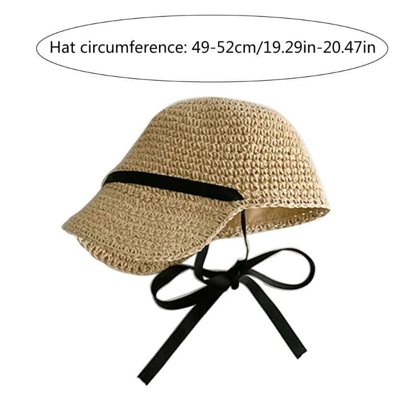 Summer Little Girl Fashion Breathable Straw Hat Children Accessories Outdoor Kids Sun Protective Cap for 2 3 4 5 6 7 8 Years Old