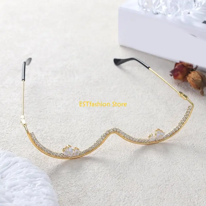 

Y5GC Metallic Glasses With Rhinestones Detail For Cosplayers And Trendsetters