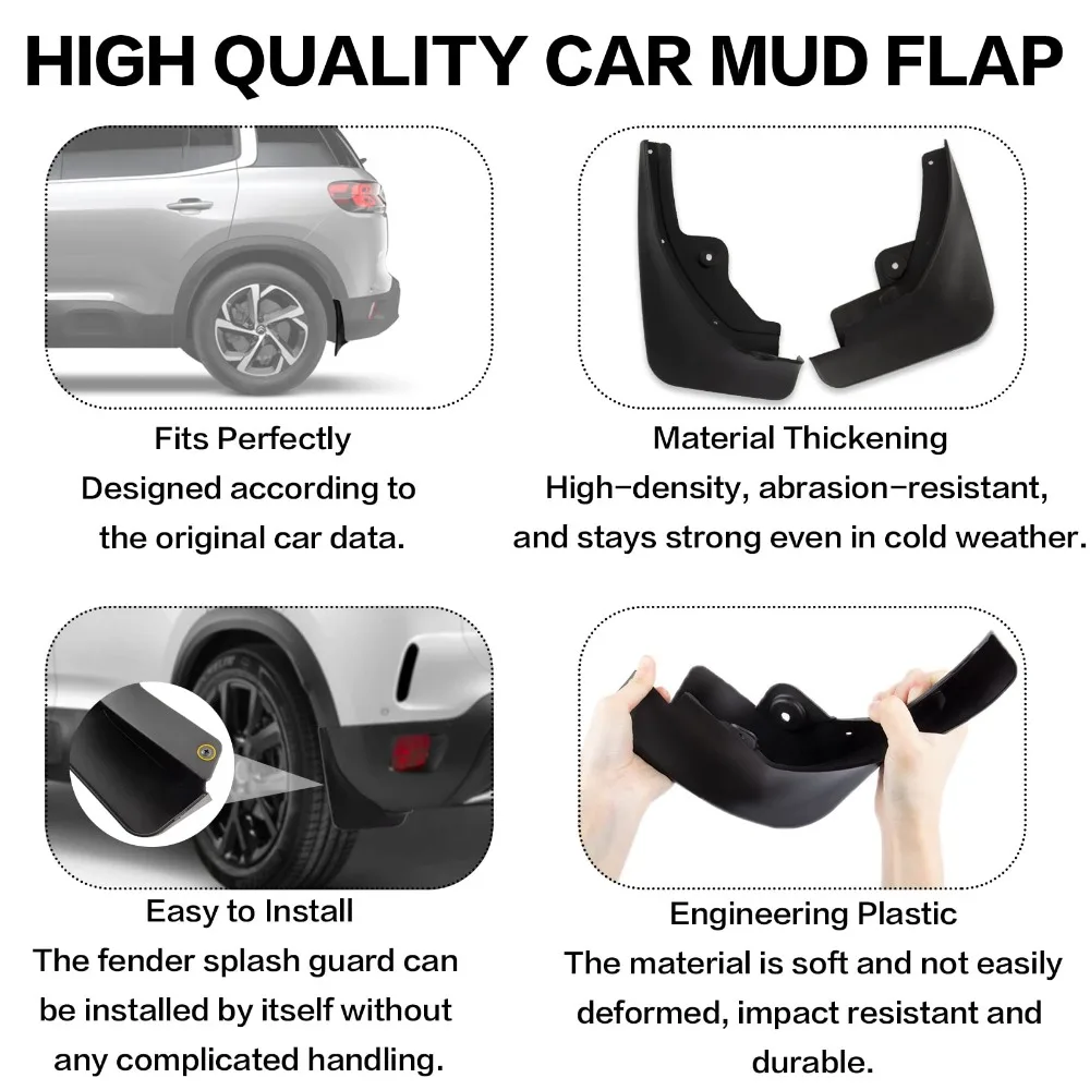 Car Mud Flaps Mudguard Fender Splash Guards Kit For Citroen Aircross C5