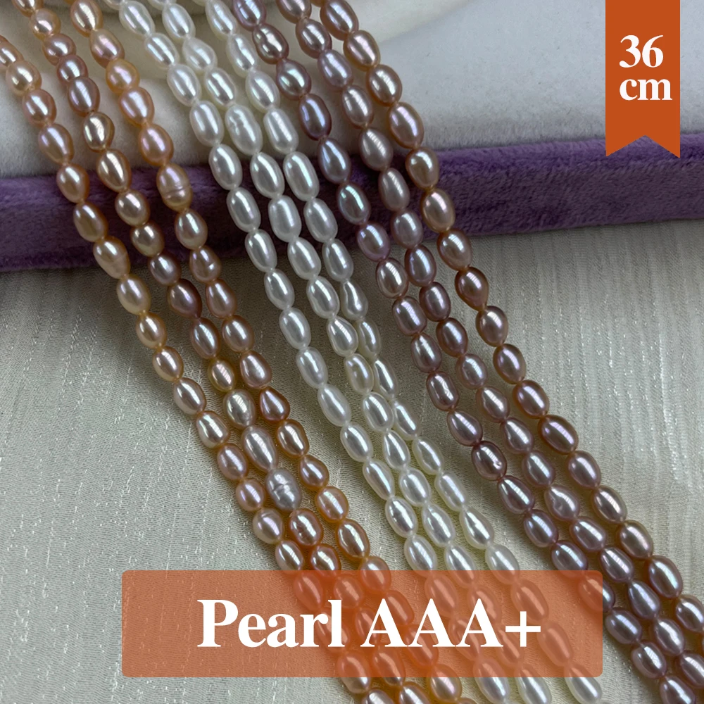 

Gloss Natural Freshwater 100% Pearl Beads 3-4mm Rice Shape Pearl Loose Spacer Beaded for Making DIY Jewerly Necklace Bracelet