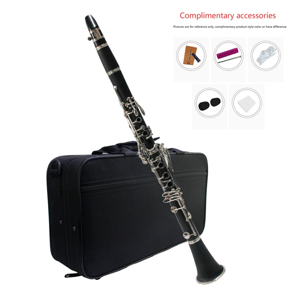 

Fashion Clarinette Bb bakelite nickel plated 17 key Bb clarinet play a musical instrument