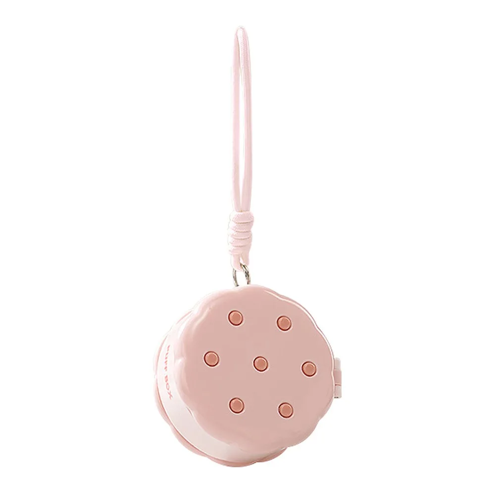 

Double Layer Powder Puff Storage Box Portable Biscuit Design Earring Organizer Versatile Dust-proof Jewelry Storage