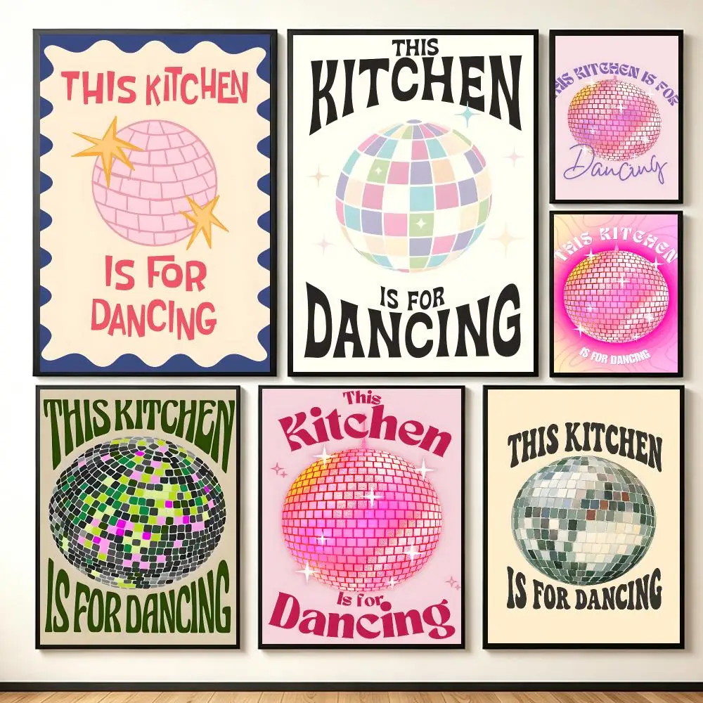 Music Concept K-Kitchen Disco Dance Poster Lightweight Self‑Adhesive PP Wall Decal for Study Living Room Bedroom Decor Gift