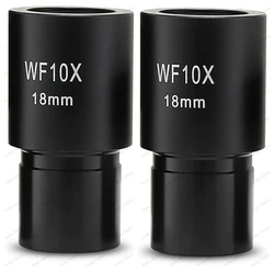 1pcs 2pcs WF10X/18mm Wide Angle Biological Microscope Widefield Eyepiece Lens Compound 23.2mm Mounting Size With Cross Reticle