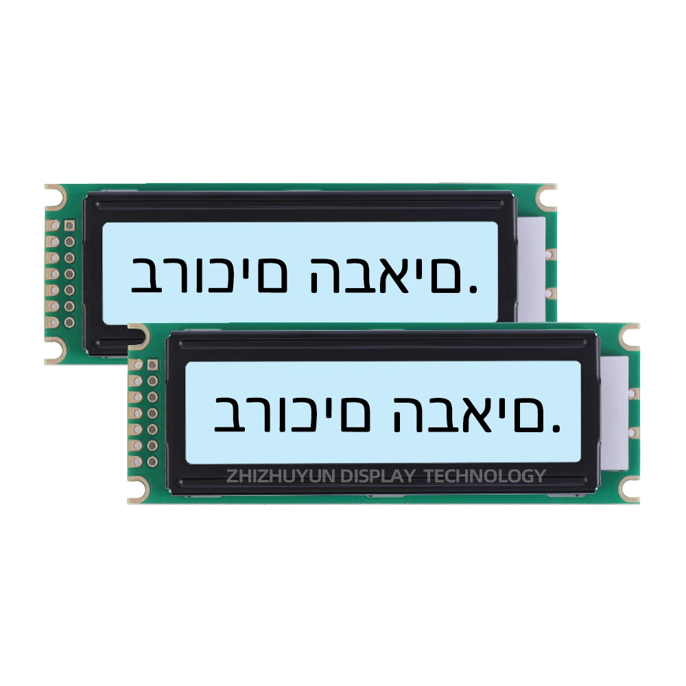 0801A Hebrew Character LCD Module With Yellow Green Film ST7066U Controller COB LCD Module Voltage 3.3V