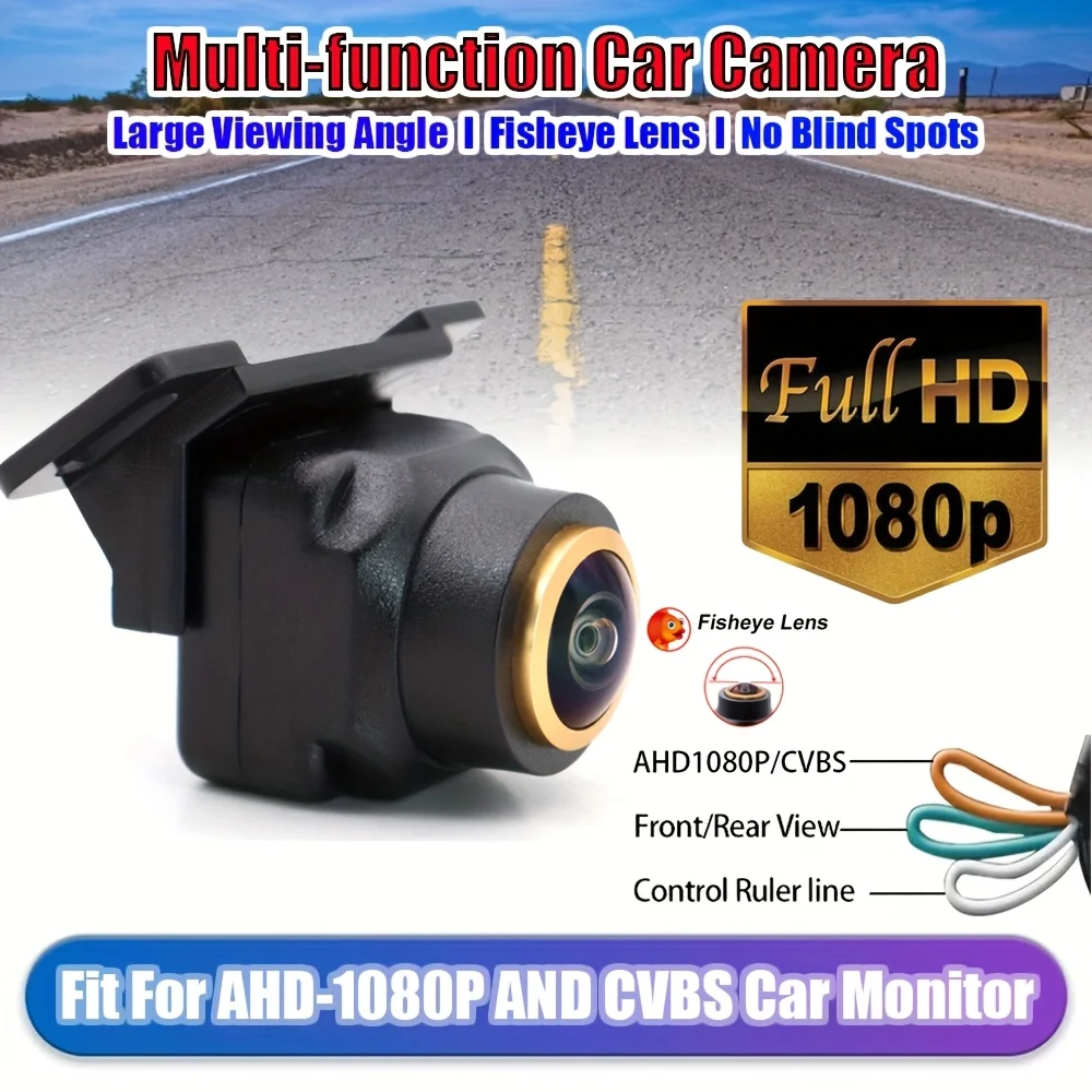 

Multi-Function Car Camera with 170° Fisheye Lens, AHD-1080P/CVBS Switchable, Full Color Night Vision