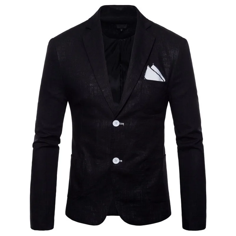 

Men's 9-color Sports Jacket Cotton Linen Men's Casual Suit Jacket Double Button Dance Wedding Top