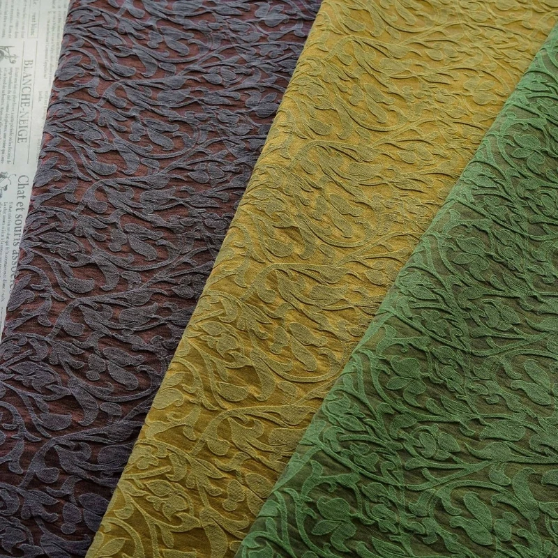 

Relief Scroll Grass Pattern Jacquard Fabric New Chinese Style Cheongsam Dress Jacke Clothing Home Decoration Fabric