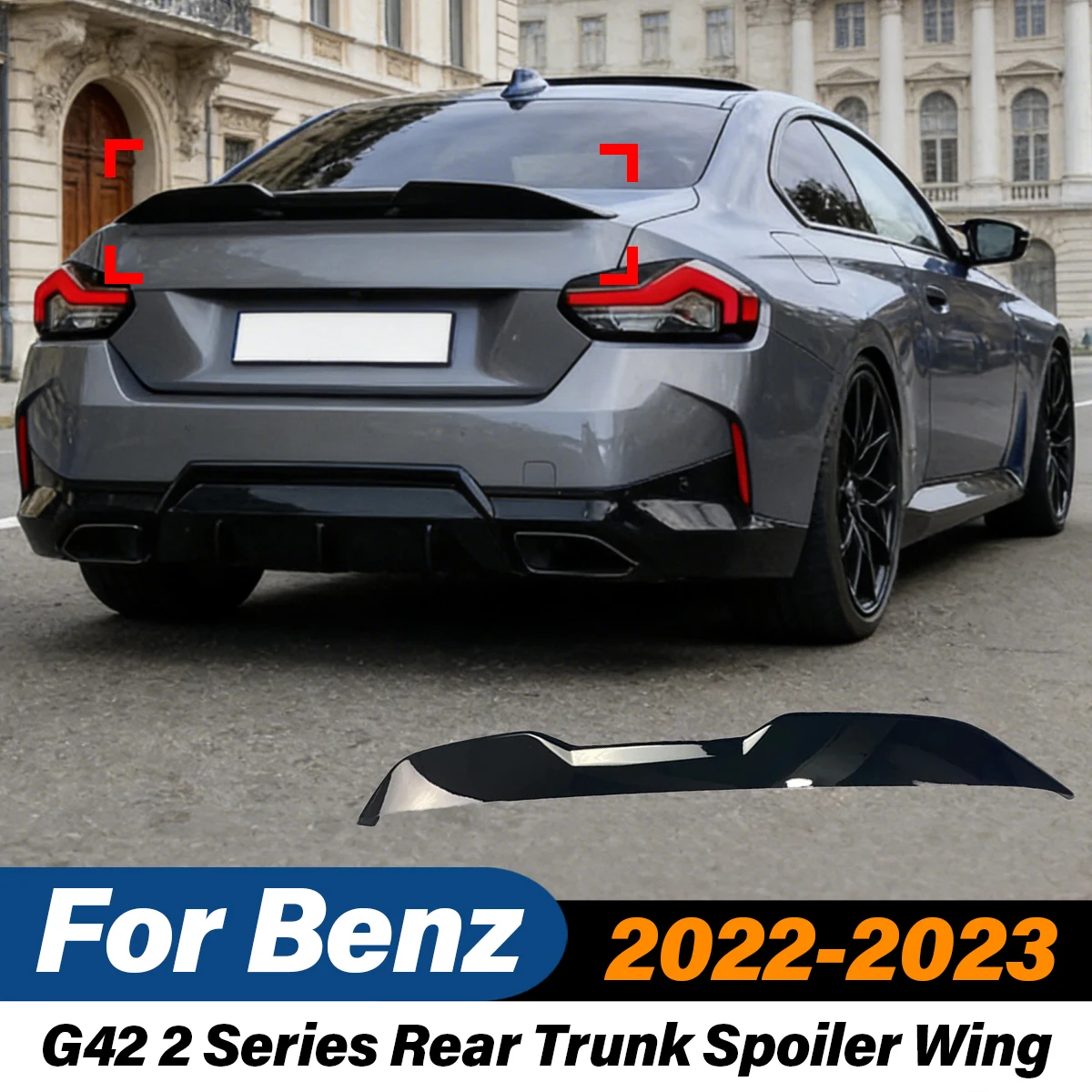 

For BMW G42 2 Series 2022 2023 Automobile Rear Trunk Spoiler Wings ABS Sports Style Tail Wing Spoiler Body Modification Kit