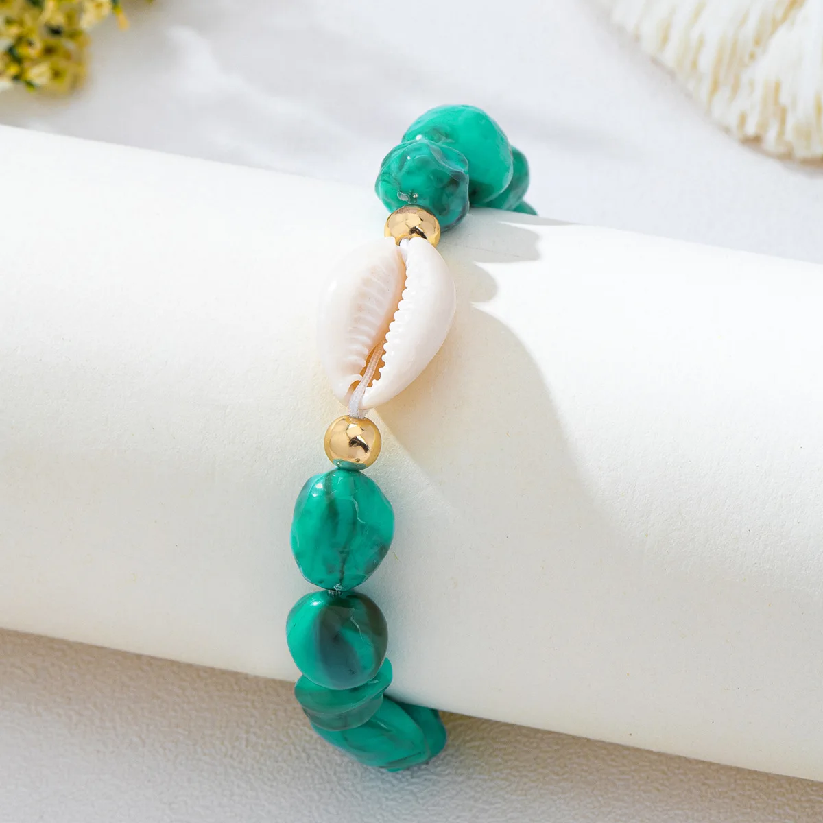 Boho Island Beach Style Colorful Resin Beaded Shell Charm Bracelet for Women Daily Clothing Accessories Valentines Day Earrings