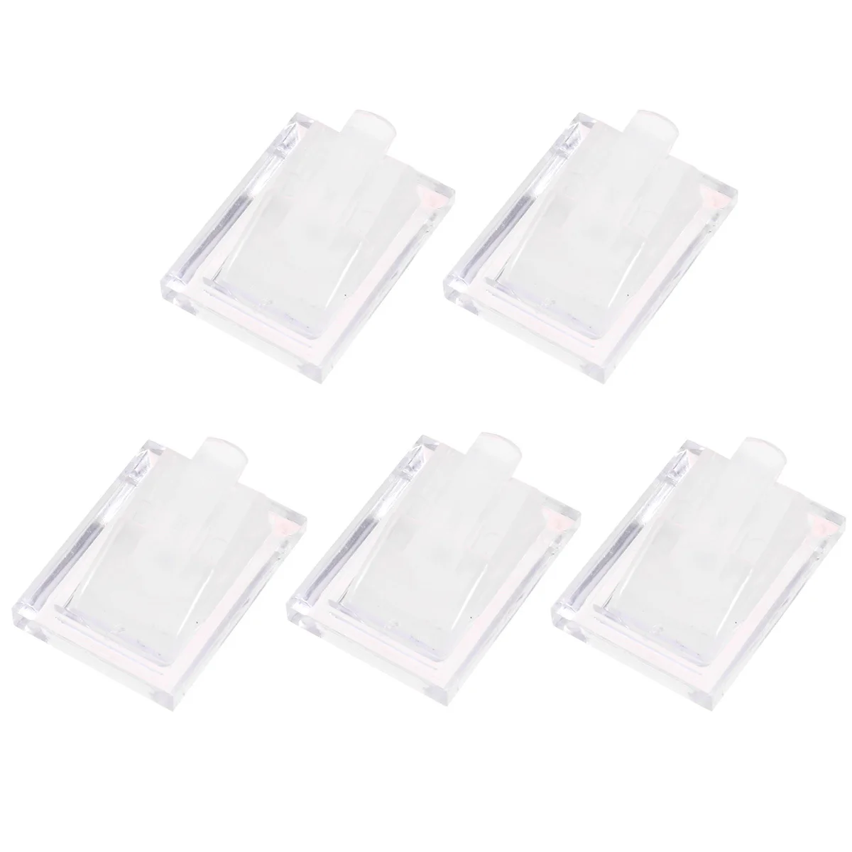 

5Pcs Transparent Acrylic Ring Holder Cubic Shape with Clip for All Size Rings Small Jewelry Storage Case Showcase