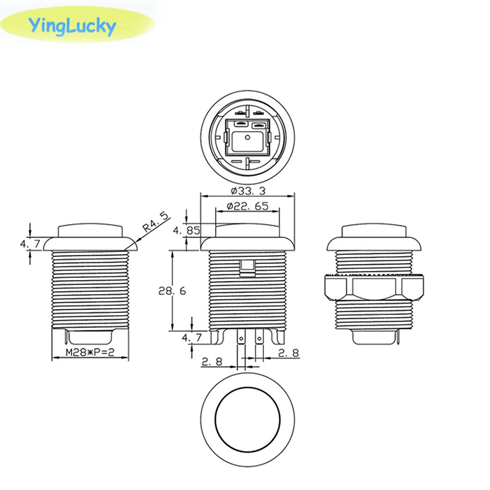 Neue 1 stücke Arcade American Button 28mm Arcade Tasten Naruts HAPP Runde taste Für Arcade JOYSTICK KIT Arcade-Spiel maschine Tasten