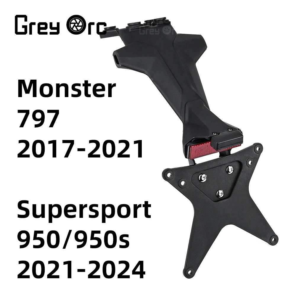 Motorcycle Rear Mudboard Bracket License Plate Fixed Wheel Protection For Ducati Monster 659 797 SuperSport 939/939S 950/950S