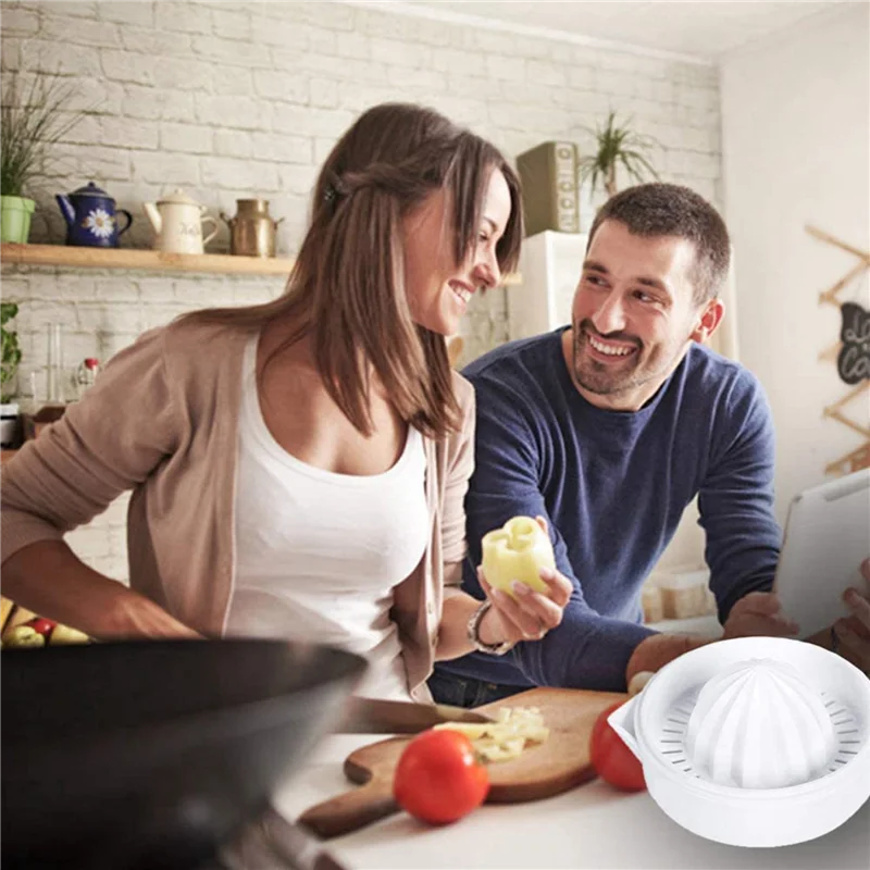 SANQ 4X 수동 레몬 압착기, 오렌지 주스 압착기, 감귤류 오렌지 수동 핸드 주서기 뚜껑 회전 프레스 미끄럼 방지 리머