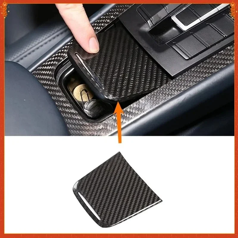 

For Porsche 718 911 Real Dry Carbon Fiber 2012-2019 Central Control Storage Box Cover Trim Decoration Modification Accessories