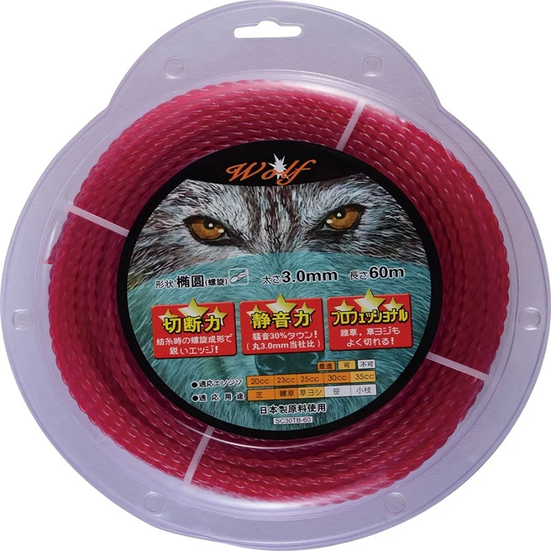 Línea de corte en espiral de 3,0 MM, cable de nailon giratorio para desbrozadora, repuestos para cortacésped, nuevo modelo