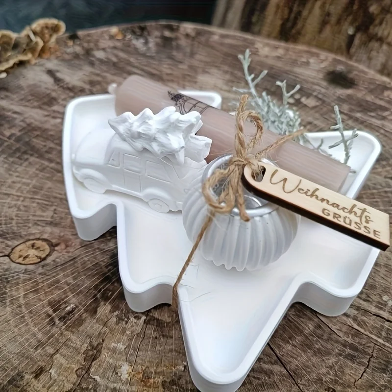 2 Stück Harz-Silikon-Schmuckformen – Weihnachtsbaum und gestreifte runde Kerzenhalterformen, Epoxidform für handgefertigten Schmuck