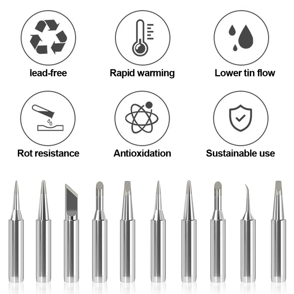 Lead-Free 900M-T Soldering Iron Inside Hot Bare Electric Soldering Iron Tip Tool Soldering Iron Head Set I+B+K+2.4D+3C