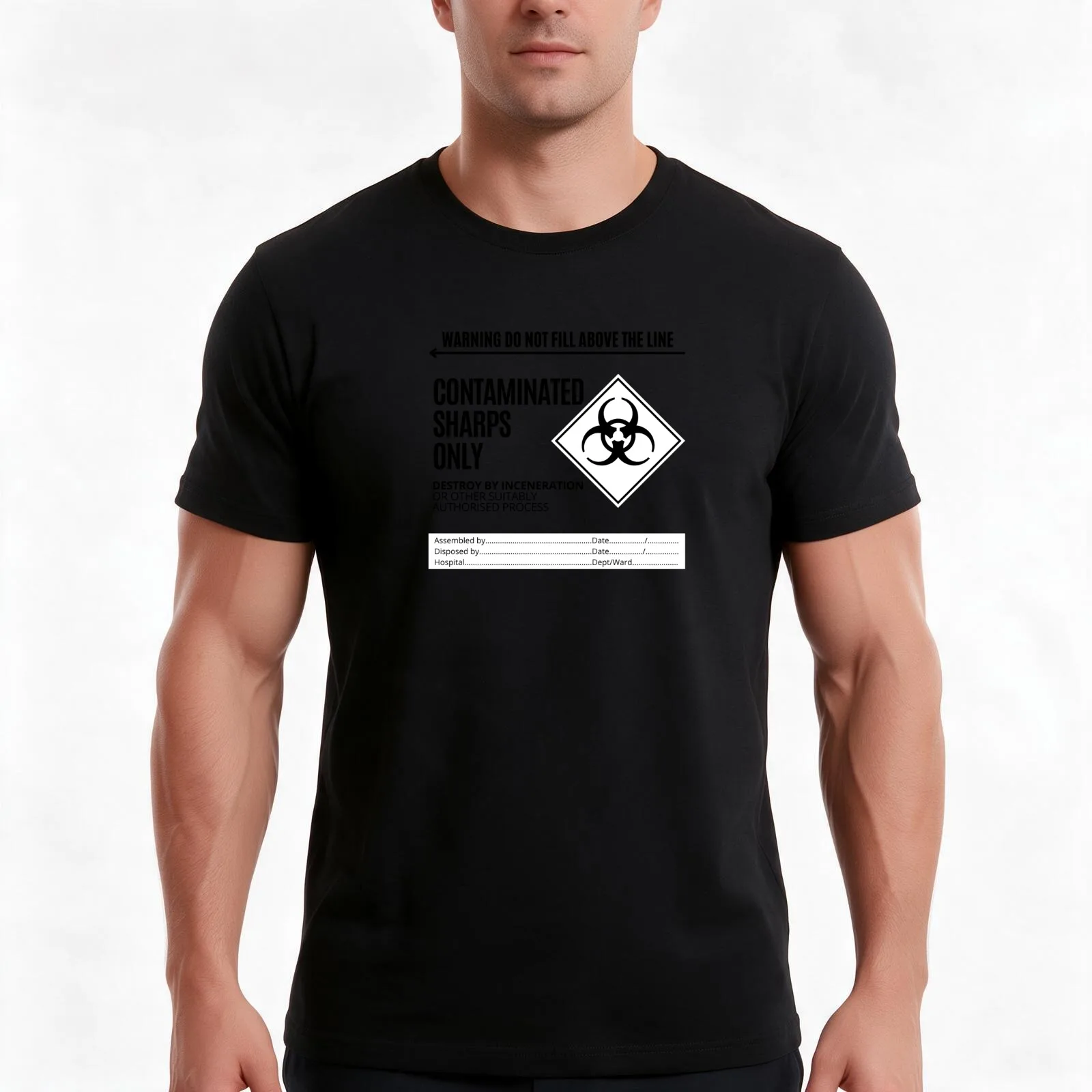 Contaminated Sharps Only Waste - Destroy by Inceneration - - Funny veterinary sticker Veterinary Day Gift Idea Vets V T-Shirt