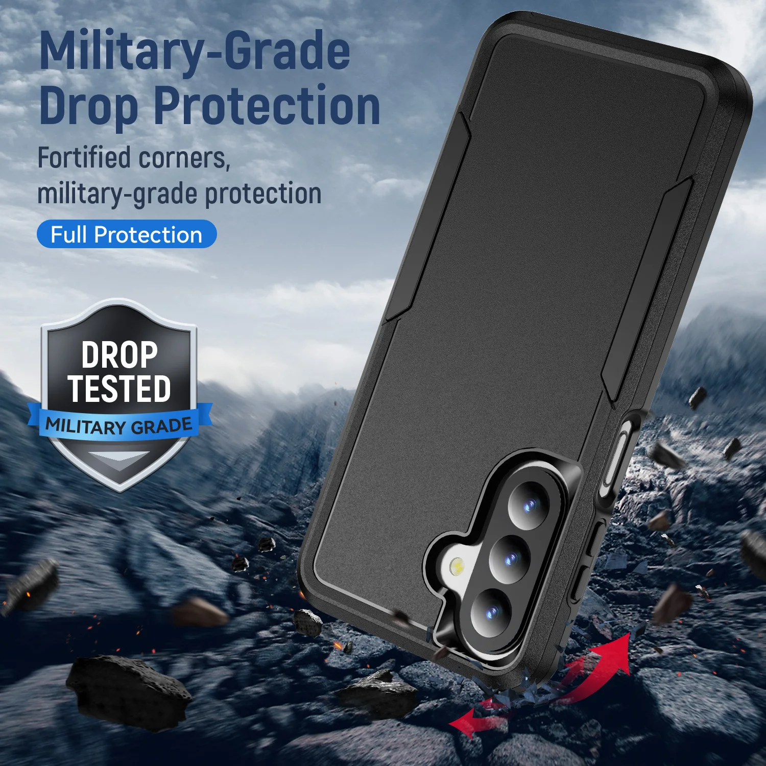 Picture 5: for Galaxy A27 Phone Case,Shockproof Case Dual Layer Design Hard Cover for Samsung Galaxy A37 A57 5G,With Screen Protector