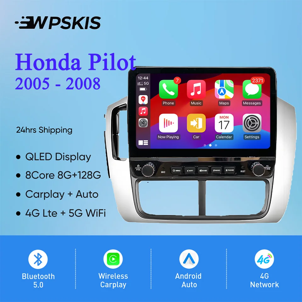 2Din Android 14 Autoradio Multimedia PC Tablet For Honda Pilot 2005 - 2008 GPS DVD Video Music Player Car intelligent systems