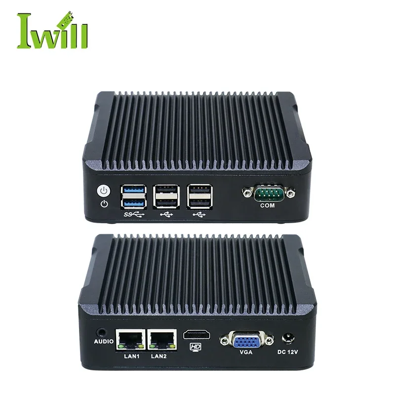 Factory Price Quad-core Processor J1900 Industrial Mini Pc 2 Ethernet Fanless Mini Computer For Kiosk