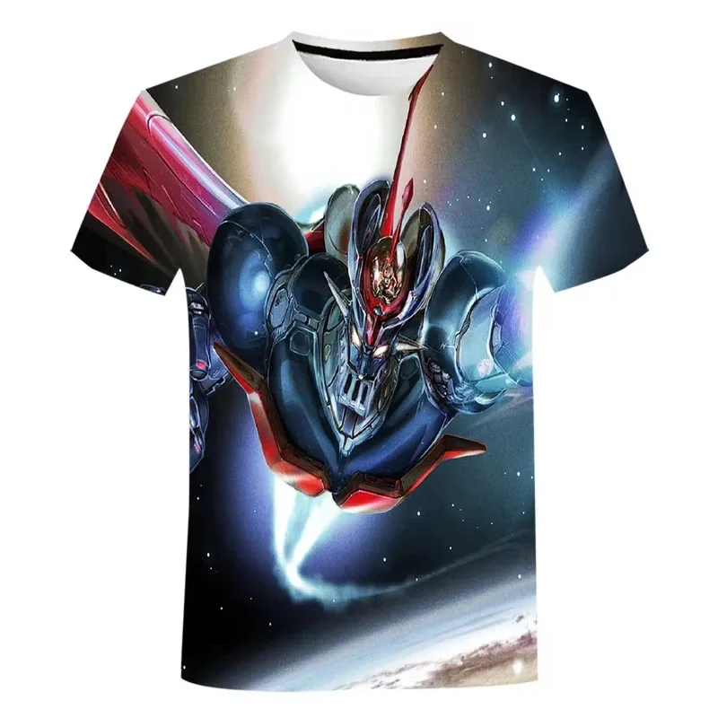 Camisetas con estampado 3D de Anime Mazinger Z para hombre/mujer, moda informal, ropa de calle de gran tamaño con personalidad Harajuku, ropa Unisex para niños