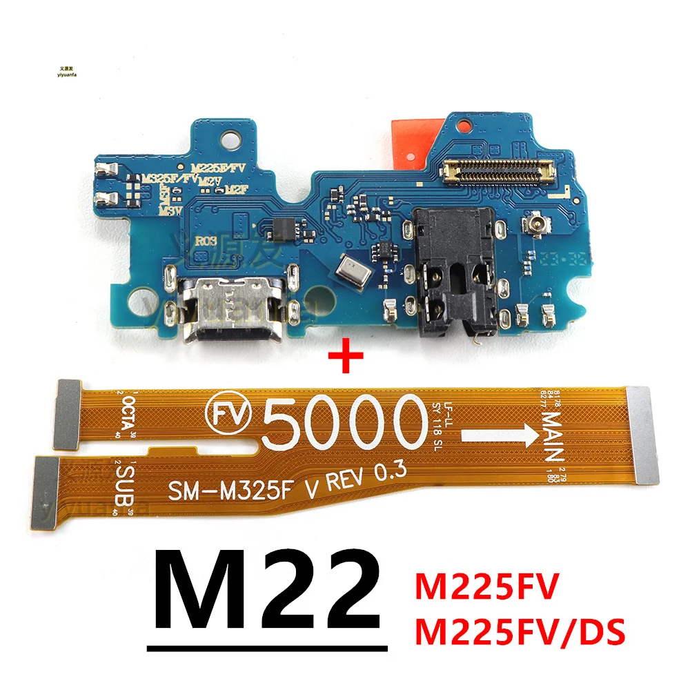 

For Samsung Galaxy M22 SM-M225FV M225 USB Type-C Micro Charger Charging Port Dock Connector Microphone Main Board Flex Cable